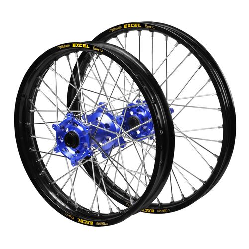 KTM 525 SX 2003-2006 (21*1.60 / 18*2.15) Haan Blue Hubs / Excel Black Rims Wheel Set