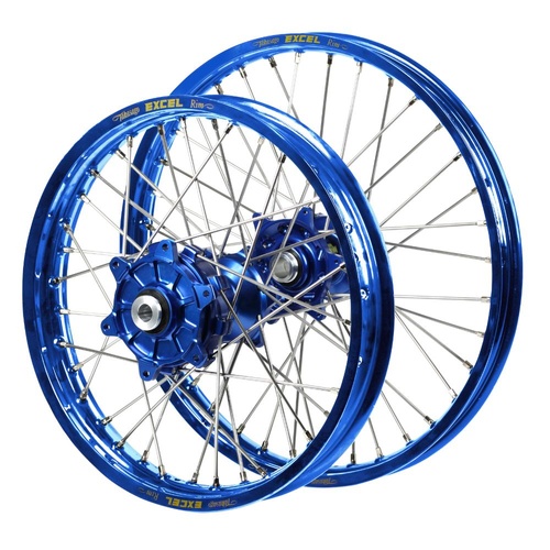 Husaberg FC 550 2003-2012 (21*1.60 / 19*2.15) Haan Cush Drive Blue Hubs / Excel Blue Rims Wheel Set