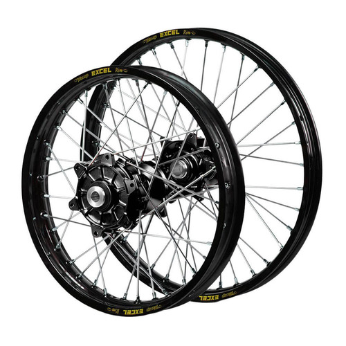 KTM 525 SX 2003-2006 (21*1.60 / 18*2.15) Haan Cush Drive Black Hubs / Excel Black Rims Wheel Set