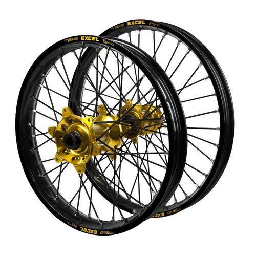 KTM Adventure Haan Gold Hubs / Excel Black Rims / Black Spokes Wheel Set 950 ADVENTURE 2003-2006 (21*2.15 / 18*4.25)