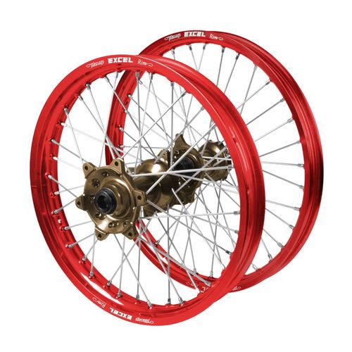 Gas Gas Haan Magnesium Hubs / Excel Red Rims Wheel Set