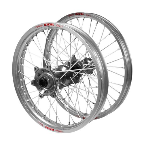 Husqvarna Haan Titanium Hubs / Excel Silver Rims Wheel Set FC 450 ROCKSTAR EDITION 2022 (21*1.6 / 18*2.15)