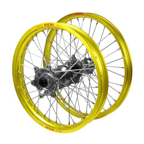 Husqvarna Haan Titanium Hubs / Excel Yellow Rims Wheel Set FC 450 ROCKSTAR EDITION 2022 (21*1.6 / 18*2.15)