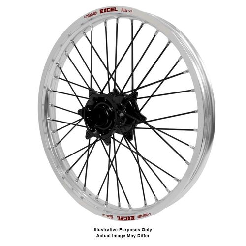 KTM 790-1090-1190-1290 Adventure Haan Black Hubs / Excel Silver Rims / Black Spokes Front Wheel