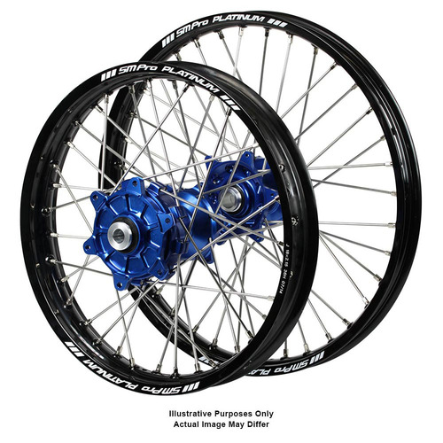 Husqvarna Adventure Haan Blue Hubs / SM Pro Platinum Black Rims Wheel Set