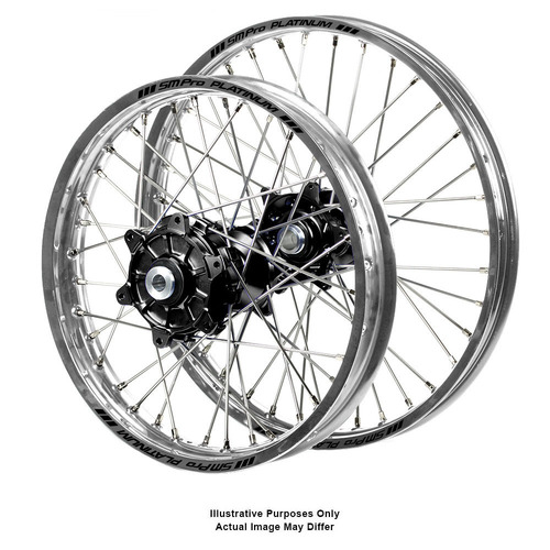 Husqvarna Adventure Haan Black Hubs / SM Pro Platinum Silver Rims Wheel Set NORDEN 901 2022-2024 (19*2.50 / 17*4.25)