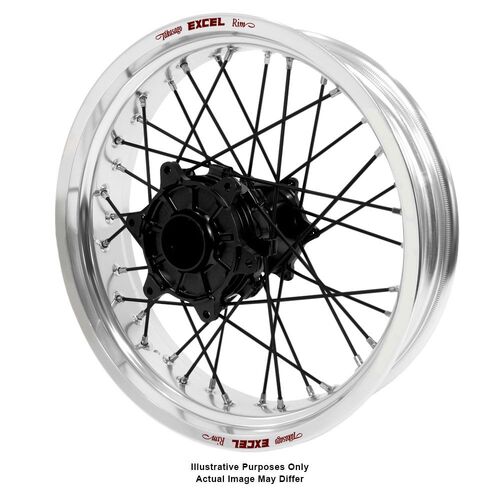 KTM 790-1090-1190-1290 Adventure Haan Black Hubs / Excel Silver Rims / Black Spokes Rear Wheel