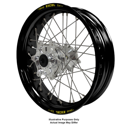 KTM 950-990 Adventure Black Excel Rims / Silver Haan Hubs Rear Wheel