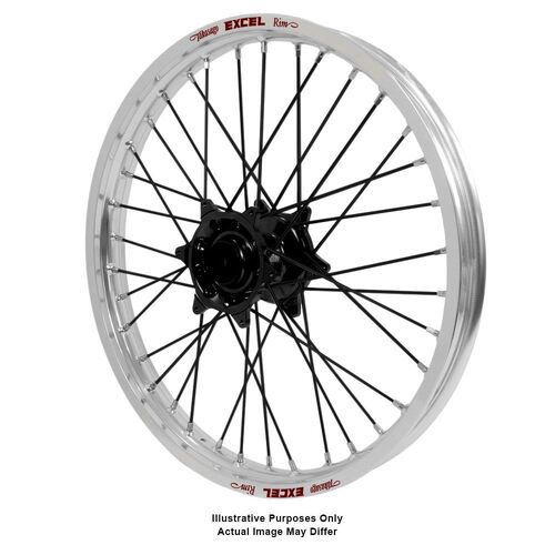 Suzuki V-Strom DL650-1000 Adventure Haan Black Hubs / Excel Silver Rims / Black Spokes Front Wheel