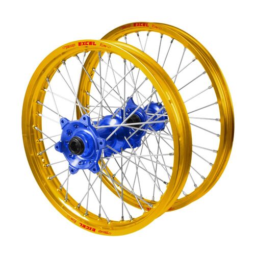 Fantic Haan Blue Hubs / Excel Gold Rims Wheel Set
