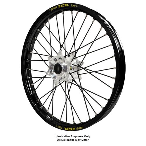 BMW F800 Adventure Haan Silver Hubs / Excel Black Rims / Black Spokes Front Wheel F 800 GS 2006-2024 (19*2.50 OE)