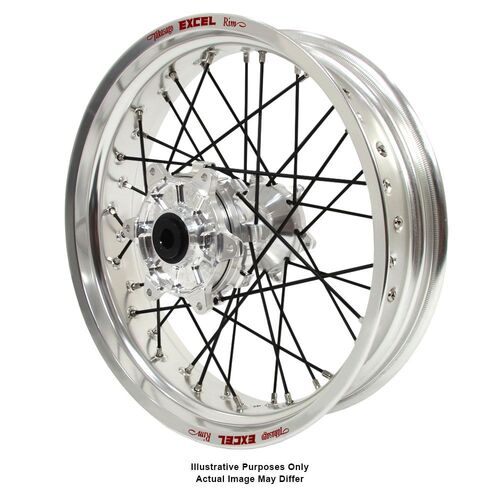 BMW F800 Adventure Haan Silver Hubs / Excel Silver Rims / Black Spokes Rear Wheel F 800 GS 2006-2024 (17*4.25 OE)