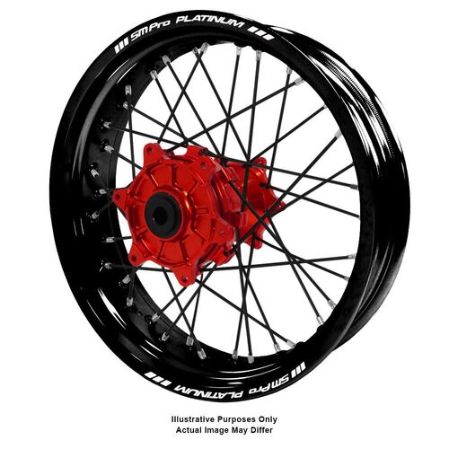 Honda Africa Twin CRF1000L Adventure Haan Red Hubs / SM Pro Platinum Black Rims / Black Spokes Rear Wheel CRF 1000 L 2015-2024 (17*4.25)