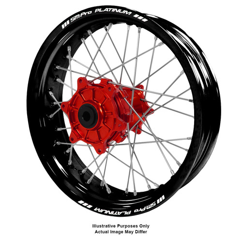 Honda Africa Twin CRF1000L Adventure Haan Red Hubs / SM Pro Platinum Black Rims Rear Wheel CRF 1000 L 2015-2024 (17*4.25)
