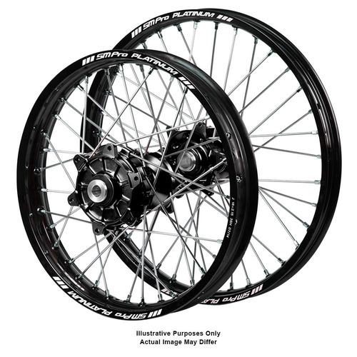 Kawasaki Adventure Haan Black Hubs / SM Pro Platinum Black Rims Wheel Set