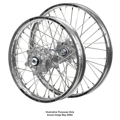 Kawasaki Adventure Haan Silver Hubs / SM Pro Platinum Silver Rims Wheel Set