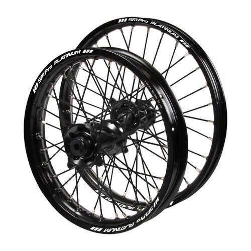 Gas Gas Haan Black Hubs / SM Pro Platinum Junior Black Rims / Black Spokes Wheel Set