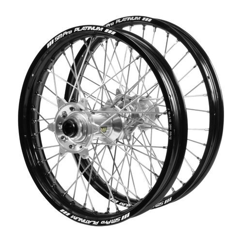 Husqvarna Haan Silver Hubs / SM Pro Platinum Black Rims Wheel Set FC 450 ROCKSTAR EDITION 2018-2021 (21*1.6 / 18*2.15)