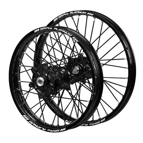 Gas Gas Haan Cush Drive Black Hubs / SM Pro Platinum Black Rims / Black Spokes Wheel Set