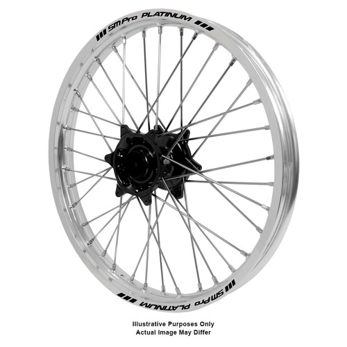 KTM 950-990 Adventure Haan Black Hubs / SM Pro Platinum Silver Rims Front Wheel