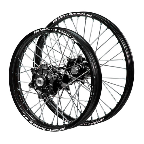 Husqvarna Haan Cush Drive Black Hubs / SM Pro Platinum Black Rims Wheel Set FC 450 ROCKSTAR EDITION 2018-2021 (21*1.6 / 18*2.15)