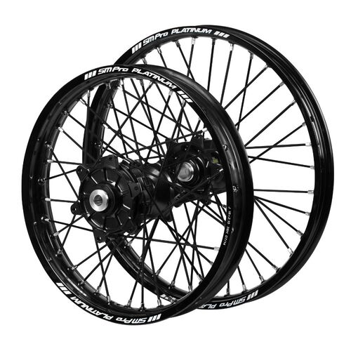 Husqvarna Haan Cush Drive Black Hubs / SM Pro Platinum Black Rims / Black Spokes Wheel Set FC 450 ROCKSTAR EDITION 2018-2021 (21*1.6 / 18*2.15)