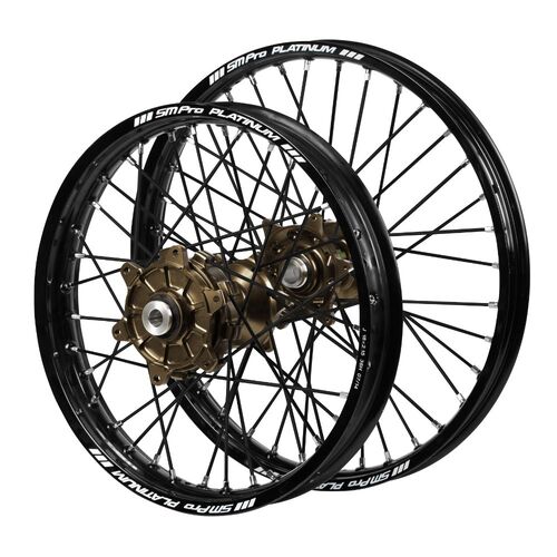Husqvarna Haan Cush Drive Magnesium Hubs / SM Pro Platinum Black Rims / Black Spokes Wheel Set FC 450 ROCKSTAR EDITION 2018-2021 (21*1.6 / 18*2.15)