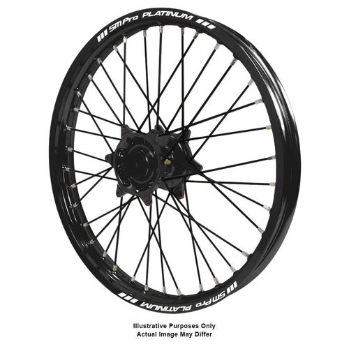 KTM 790-1090-1190-1290 Adventure Haan Black Hubs / SM Pro Platinum Black Rims / Black Spokes Front Wheel