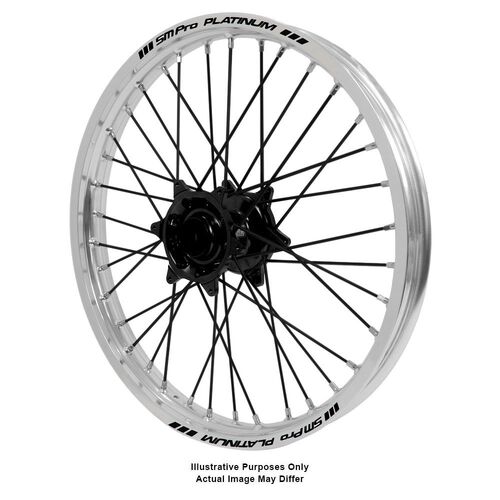 KTM Adventure Haan Black Hubs / SM Pro Platinum Silver Rims / Black Spokes Front Wheel 790 ADVENTURE 2019-2024 (17*3.5)