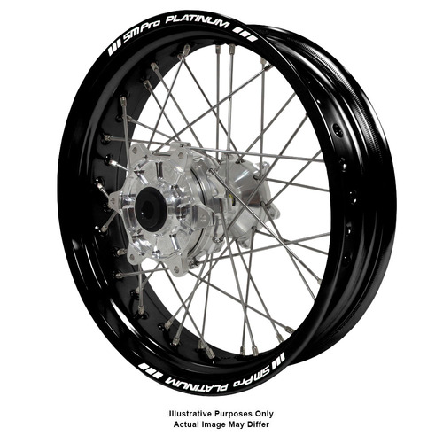 KTM 950-990 Adventure Haan Silver Hubs / SM Pro Platinum Black Rims Rear Wheel