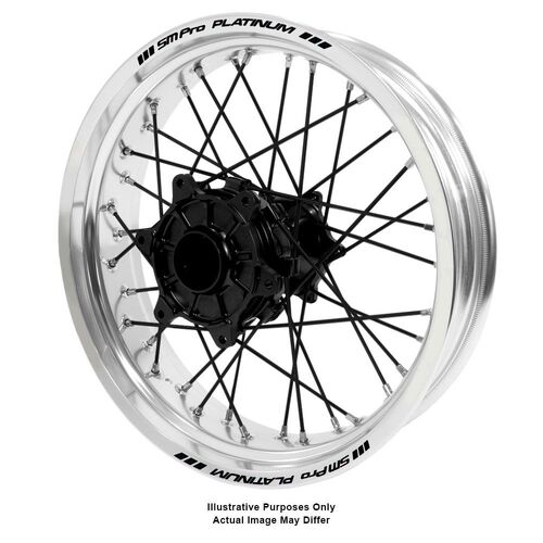 KTM Adventure Haan Black Hubs / SM Pro Platinum Silver Rims / Black Spokes Rear Wheel 1090 ADVENTURE R 2017-2024 (17*4.25)
