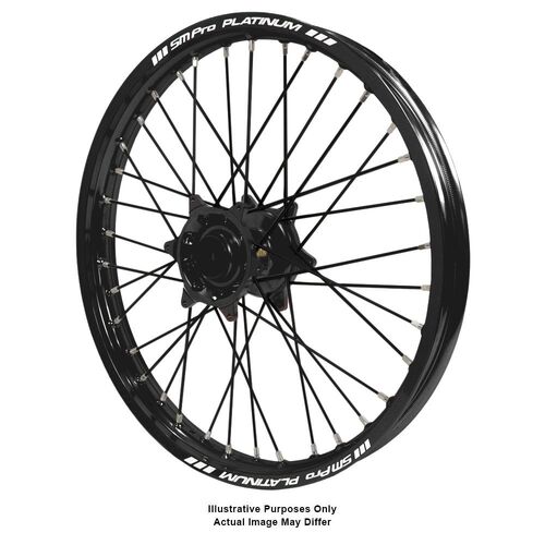 BMW F800 Adventure Haan Black Hubs / SM Pro Platinum Black Rims / Black Spokes Front Wheel