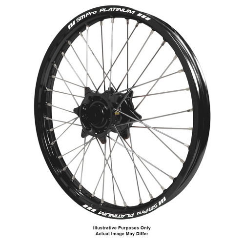 BMW F800 Adventure Haan Black Hubs / SM Pro Platinum Black Rims Front Wheel