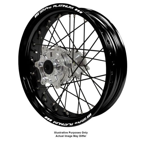 BMW F800 Adventure Haan Silver Hubs / SM Pro Platinum Black Rims / Black Spokes Rear Wheel F 800 GS 2006-2024 (17*4.25 OE)