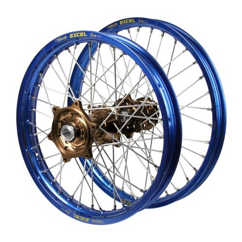 Gas Gas Haan Magnesium Hubs / Excel Blue Rims Wheel Set