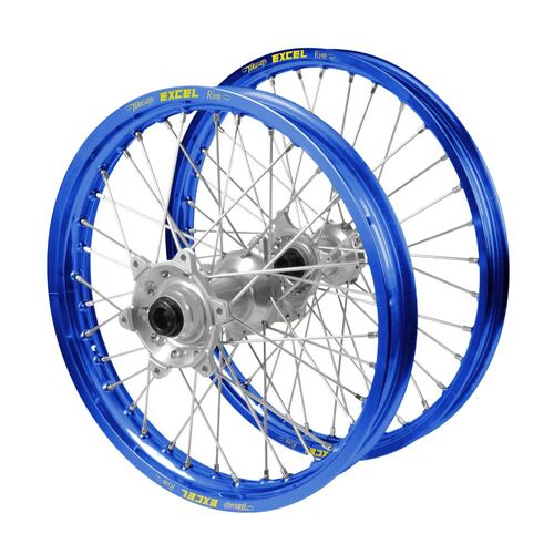 Gas Gas Haan Silver Hubs / Excel Blue Rims Wheel Set