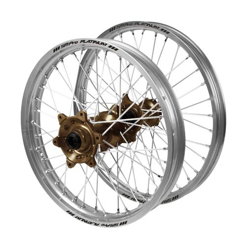 Husqvarna Haan Magnesium Hubs / SM Pro Platinum Silver Rims Wheel Set FC 450 ROCKSTAR EDITION 2018-2021 (21*1.6 / 18*2.15)