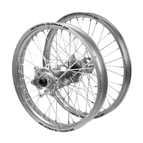 Husqvarna Haan Silver Hubs / SM Pro Platinum Silver Rims Wheel Set FC 450 ROCKSTAR EDITION 2018-2021 (21*1.6 / 18*2.15)