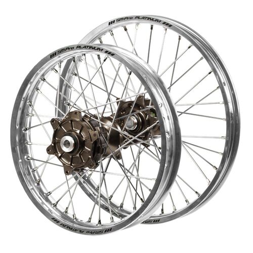 Husqvarna Haan Cush Drive Magnesium Hubs / SM Pro Platinum Silver Rims Wheel Set FC 450 ROCKSTAR EDITION 2018-2021 (21*1.6 / 18*2.15)