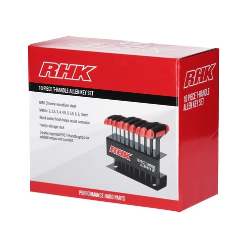 RHK 10 Piece T-Handle Hex Key - Allen Head