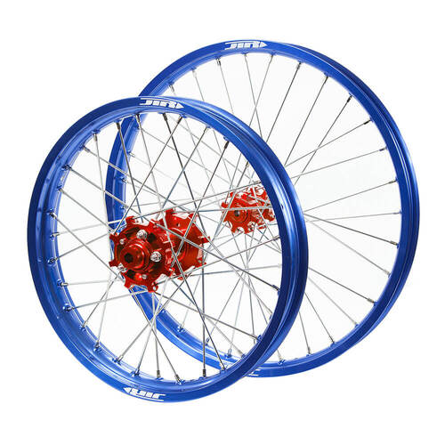 JTR Speedway Blue Rims / Red Hubs Wheel Set