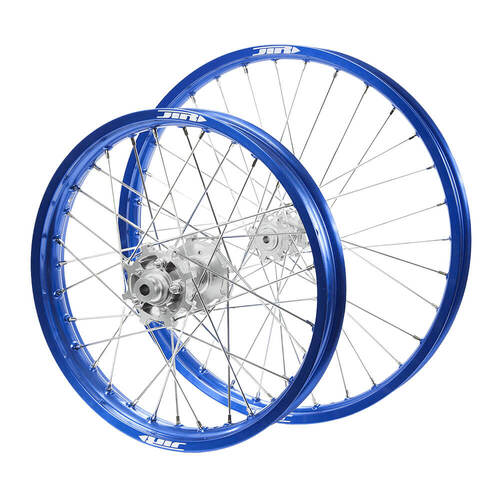 JTR Speedway Silver Hubs / Blue Rims Wheel Set 23 / 19*2.15
