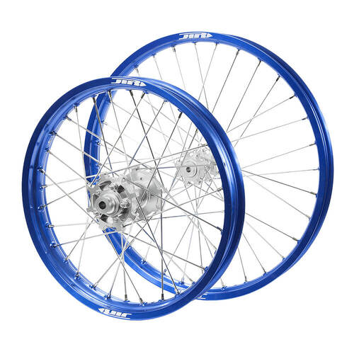 JTR Speedway Silver Hubs / Blue Rims Wheel Set 23 / 19*2.15