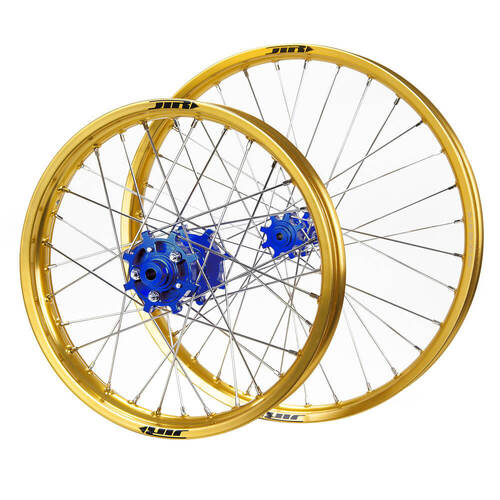 JTR Speedway Gold Rims / Blue Hubs Wheel Set