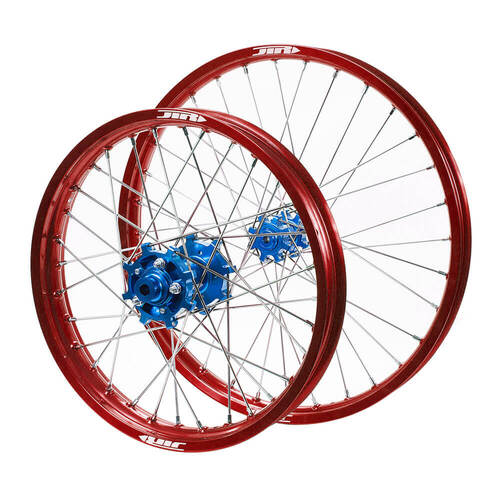 JTR Speedway Blue Hubs / Red Rims Wheel Set 23 / 19*2.15