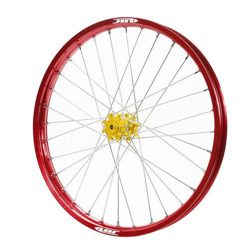 JTR Speedway Gold Hubs / Red Rims Front Wheel 23*1.60