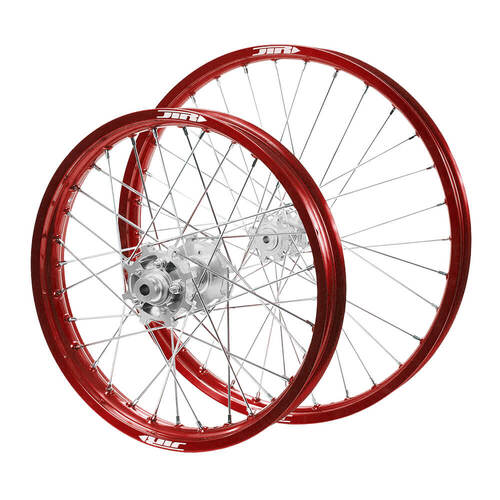 JTR Speedway Red Rims / Silver Hubs Wheel Set