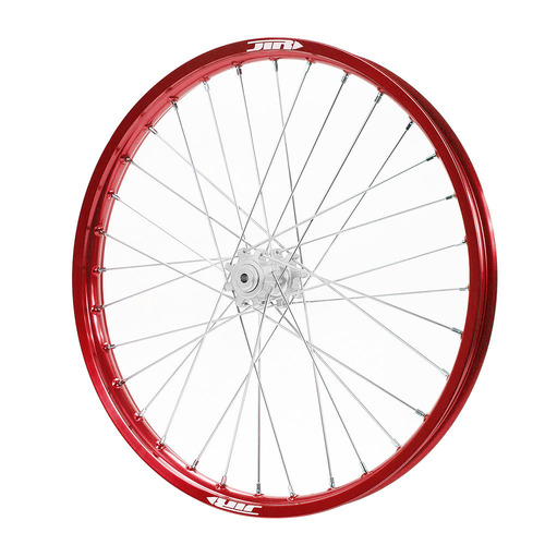 JTR Speedway Silver Hubs / Red Rims Front Wheel 23*1.60
