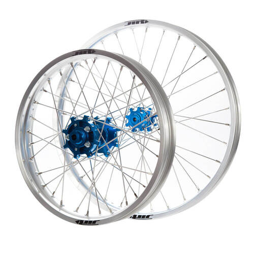 JTR Speedway Blue Hubs / Silver Rims Wheel Set 23 / 19*2.15