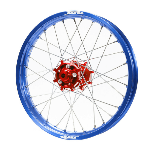 JTR Speedway Red Hubs / Blue Rims Rear Wheel 19*2.15